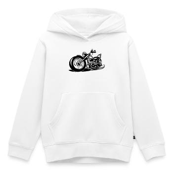Chopper / moto - Sweat Premium à capuche enfant bio - blanc - Devant - AI Model Kid Female (0cm)