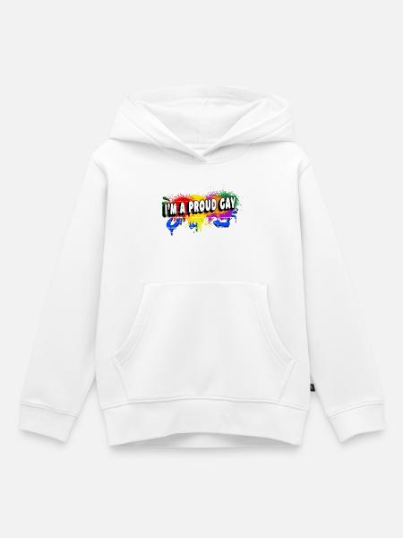 Ich bin ein stolzer Schwuler - Kinder Premium Organic Hoodie - Weiß