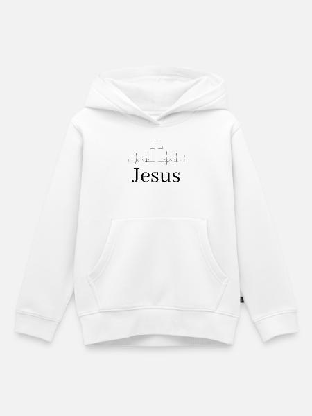 Jesus Worship bless pray - Kinder Premium Organic Hoodie - Weiß