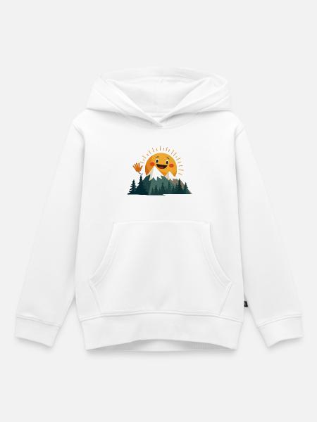 Lächelnde Sonnen-Berg - Kinder Premium Organic Hoodie - Weiß