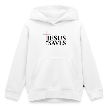 Jesus Rettet - Kinder Premium Organic Hoodie - Weiß - Vorne - AI Model Kid Female (0cm)