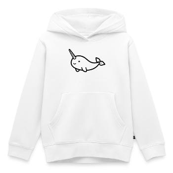 narwhal - Kids Premium Organic Hoodie - white - Front - AI Model Kid Female (0cm)