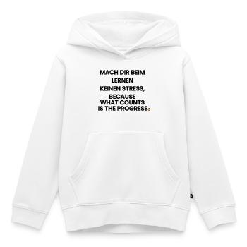 Deutsch-Englisch-Reim 1 (Ver. B) - Kinder Premium Organic Hoodie - Weiß - Vorne - AI Model Kid Female (0cm)