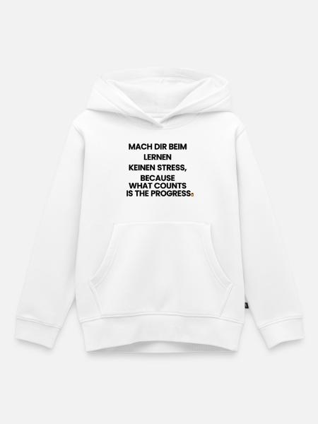 Deutsch-Englisch-Reim 1 (Ver. B) - Kinder Premium Organic Hoodie - Weiß
