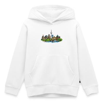 Berlin skyline - Kids Premium Organic Hoodie - white - Front - AI Model Kid Female (0cm)