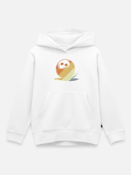 Bowling Zeichnung Retro Stil - Kinder Premium Organic Hoodie - Weiß