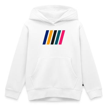 COLOR STRIPES I - Kinder Premium Organic Hoodie - Weiß - Vorne - AI Model Kid Female (0cm)