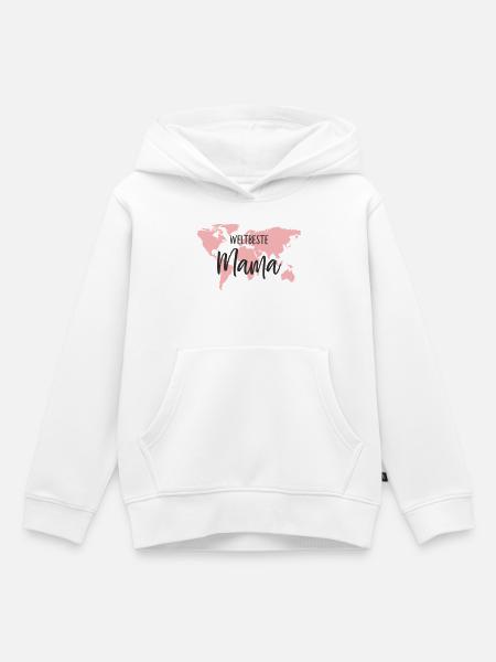 Weltbeste Mama – Weltkugel-Textdesign - Kinder Premium Organic Hoodie - Weiß