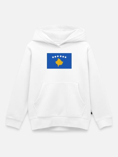 Kosovo-Flagge - Kinder Premium Organic Hoodie - Weiß
