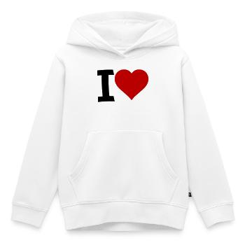I Love - Kinder Premium Organic Hoodie - Weiß - Vorne - AI Model Kid Female (0cm)