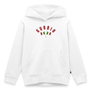 Gubbio Italian Flags Crest - Kids Premium Organic Hoodie - white - Front - AI Model Kid Female (0cm)