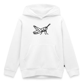 sauterelle - Sweat Premium à capuche enfant bio - blanc - Devant - AI Model Kid Female (0cm)