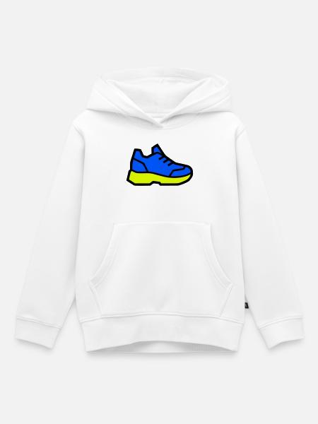 Moderner Laufschuh Sneaker - Kinder Premium Organic Hoodie - Weiß