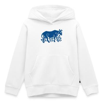 Celtic Bull - Sweat Premium à capuche enfant bio - blanc - Devant - AI Model Kid Female (0cm)