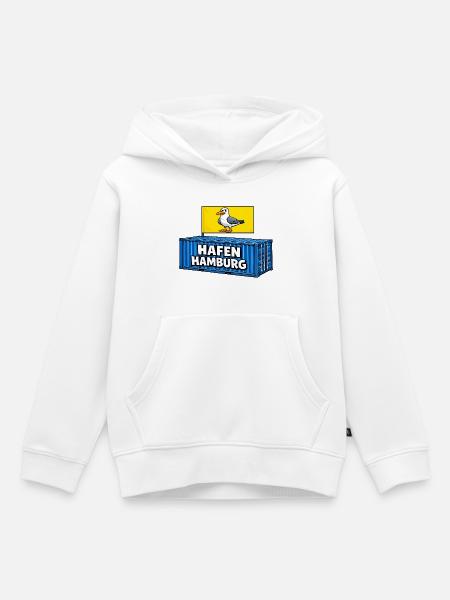 Hafen Hamburg Cartoon Container - Kinder Premium Organic Hoodie - Weiß