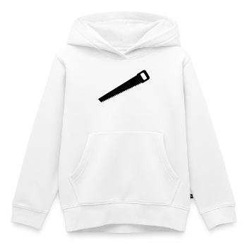 Scie à main - Sweat Premium à capuche enfant bio - blanc - Devant - AI Model Kid Female (0cm)