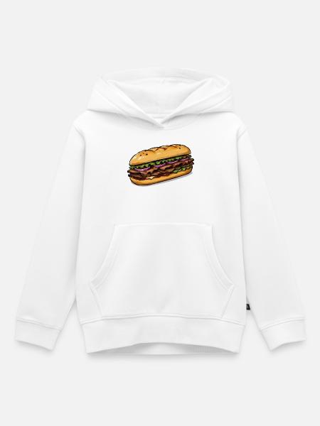 Sandwich Illustration - Kinder Premium Organic Hoodie - Weiß