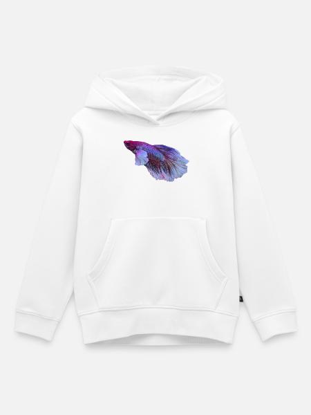 Bunter Betta Traum - Kinder Premium Organic Hoodie - Weiß