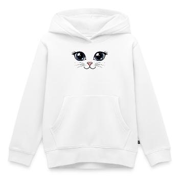 Kawaii Cute Cat Eyes T-shirt - Kids Premium Organic Hoodie - white - Front - AI Model Kid Female (0cm)