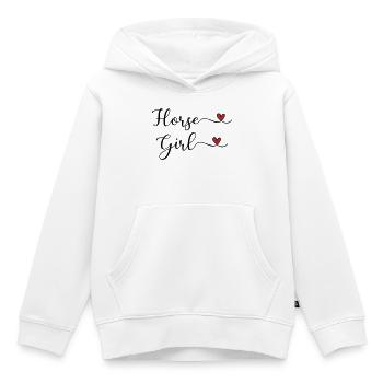 Cœur de Fille Cheval - Sweat Premium à capuche enfant bio - blanc - Devant - AI Model Kid Female (0cm)