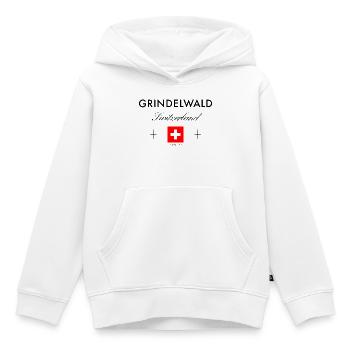 Grindelwald Schweiz Koordinaten Reise Souvenir - Kinder Premium Organic Hoodie - Weiß - Vorne - AI Model Kid Female (0cm)