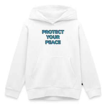 Beschütze deinen Frieden - Kinder Premium Organic Hoodie - Weiß - Vorne - AI Model Kid Female (0cm)