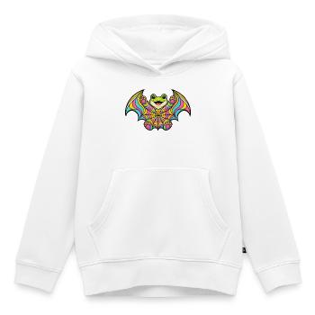 Fröhliche Regenbogenfledermaus - Kinder Premium Organic Hoodie - Weiß - Vorne - AI Model Kid Female (0cm)