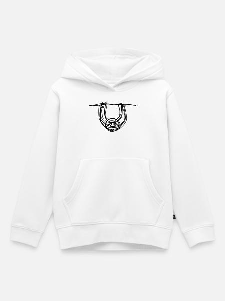 Faultier handgezeichnet - Kinder Premium Organic Hoodie - Weiß