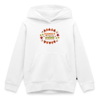 Familien-Thanksgiving 2026 Leaf Burst - Kinder Premium Organic Hoodie - Weiß - Vorne - AI Model Kid Female (0cm)