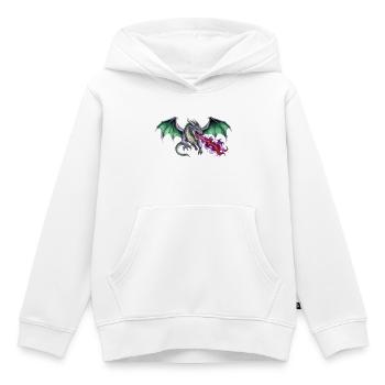Krimson Flammen Werfender Smaragd Drachen - Kinder Premium Organic Hoodie - Weiß - Vorne - AI Model Kid Female (0cm)