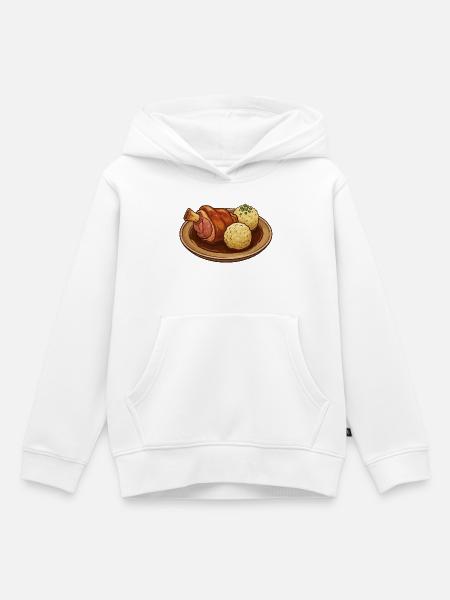 Schweinshaxe im Bratensud - Kinder Premium Organic Hoodie - Weiß