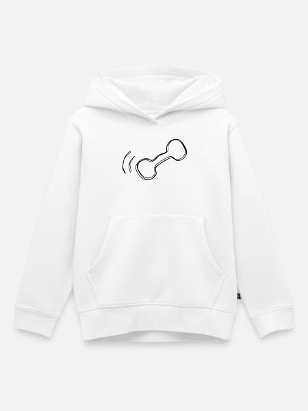 Telefonhörer handgezeichnet - Kinder Premium Organic Hoodie - Weiß