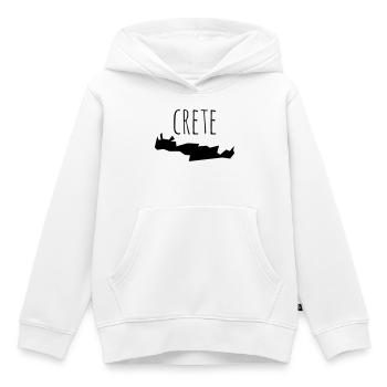 crete - Sweat Premium à capuche enfant bio - blanc - Devant - AI Model Kid Female (0cm)
