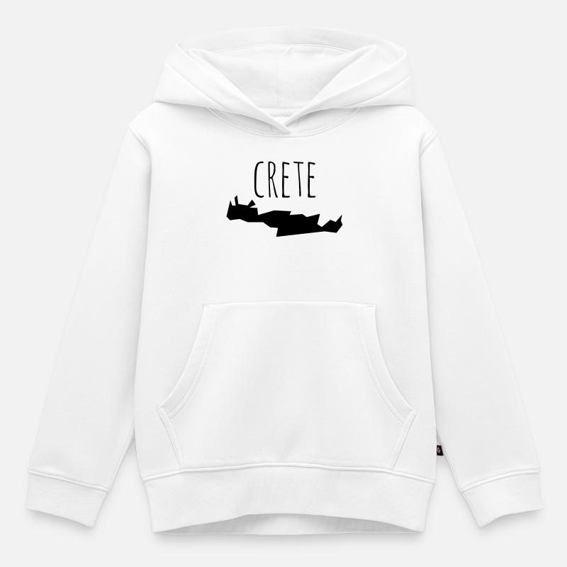 crete - Sweat Premium à capuche enfant bio - blanc