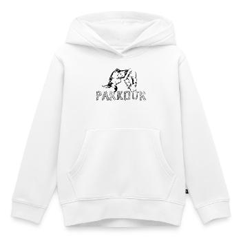 Parkour Symbol freerunning backflip Salto Grafik - Kinder Premium Organic Hoodie - Weiß - Vorne - AI Model Kid Female (0cm)