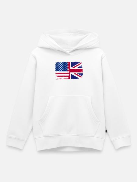 Hinweis Fusion USUK Grunge - Kinder Premium Organic Hoodie - Weiß