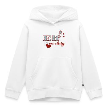 Elf on duty Christmas humour - Kids Premium Organic Hoodie - white - Front - AI Model Kid Female (0cm)