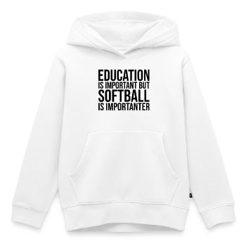 Softball Softball Softball - Sweat Premium à capuche enfant bio - blanc - Devant - AI Model Kid Female (0cm)
