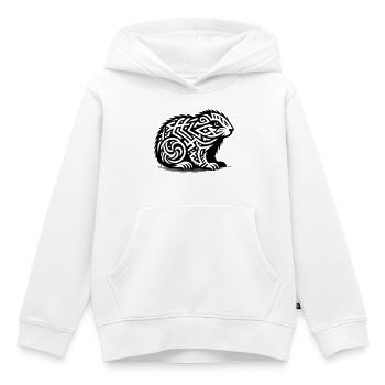 Marmotte tribale - Sweat Premium à capuche enfant bio - blanc - Devant - AI Model Kid Female (0cm)