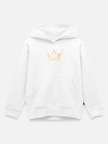 Goldene Herbstblätter Muster - Kinder Premium Organic Hoodie - Weiß