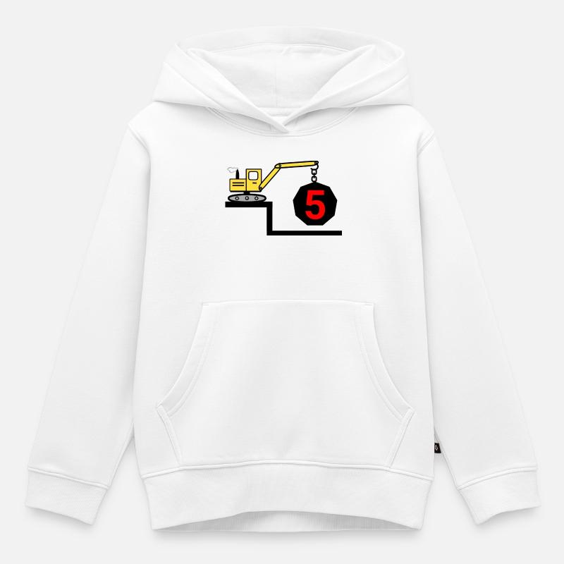 Bagger - Kinder Premium Organic Hoodie - Weiß