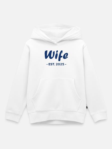 Ehefrau ist 2025 - Kinder Premium Organic Hoodie - Weiß