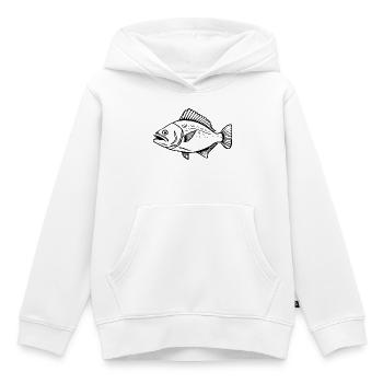 Fish Angler T-shirt Cadeau Angler - Sweat Premium à capuche enfant bio - blanc - Devant - AI Model Kid Female (0cm)