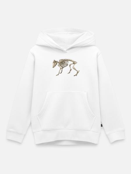 Illustration Boar Skeleton - Kinder Premium Organic Hoodie - Weiß
