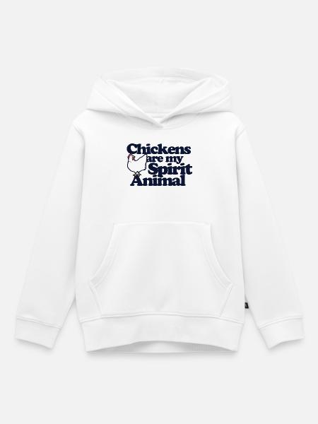 Hühner sind mein Geisttier - Kinder Premium Organic Hoodie - Weiß