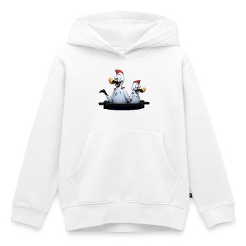 Duo de mouettes sur la jetée - Sweat Premium à capuche enfant bio - blanc - Devant - AI Model Kid Female (0cm)
