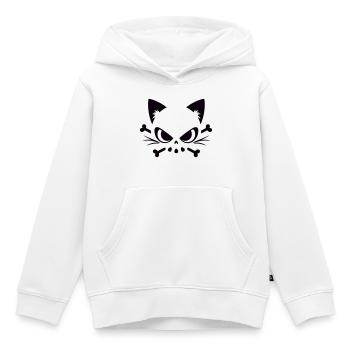 Cats Skull | Minimal Skull & Bones motif - Kids Premium Organic Hoodie - white - Front - AI Model Kid Female (0cm)