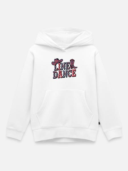 Lone Dance Western Boots Stars - Kinder Premium Organic Hoodie - Weiß
