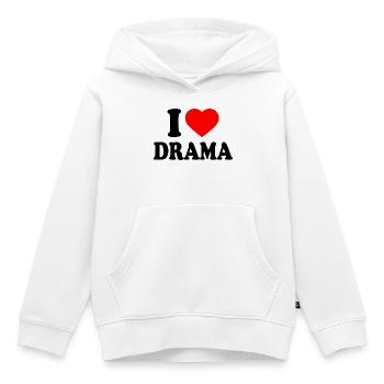 J’aime le drame - Sweat Premium à capuche enfant bio - blanc - Devant - AI Model Kid Female (0cm)