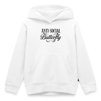Anti Social Butterfly - Kids Premium Organic Hoodie - white - Front - AI Model Kid Female (0cm)